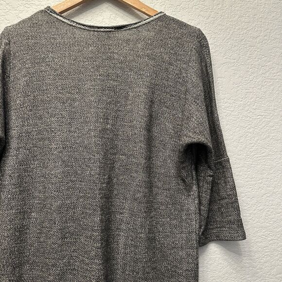 Anthropologie Dolan Fiona Dark Grey Black‎ Lace Hem Tunic Dress Medium - Picture 5 of 11